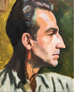 Peinture à l'huile, autoportrait.